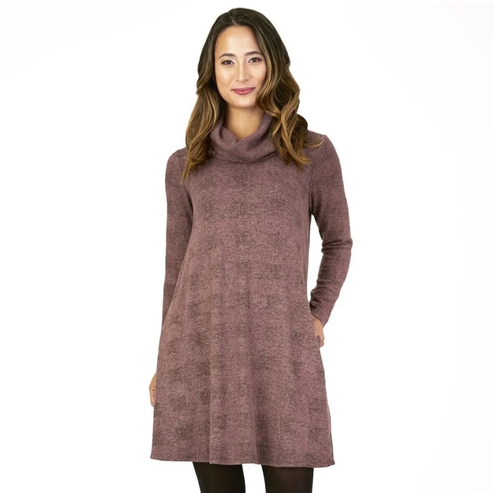 Women's Apt. 9 Long Sleeve Cowlneck Rib Swing Dress